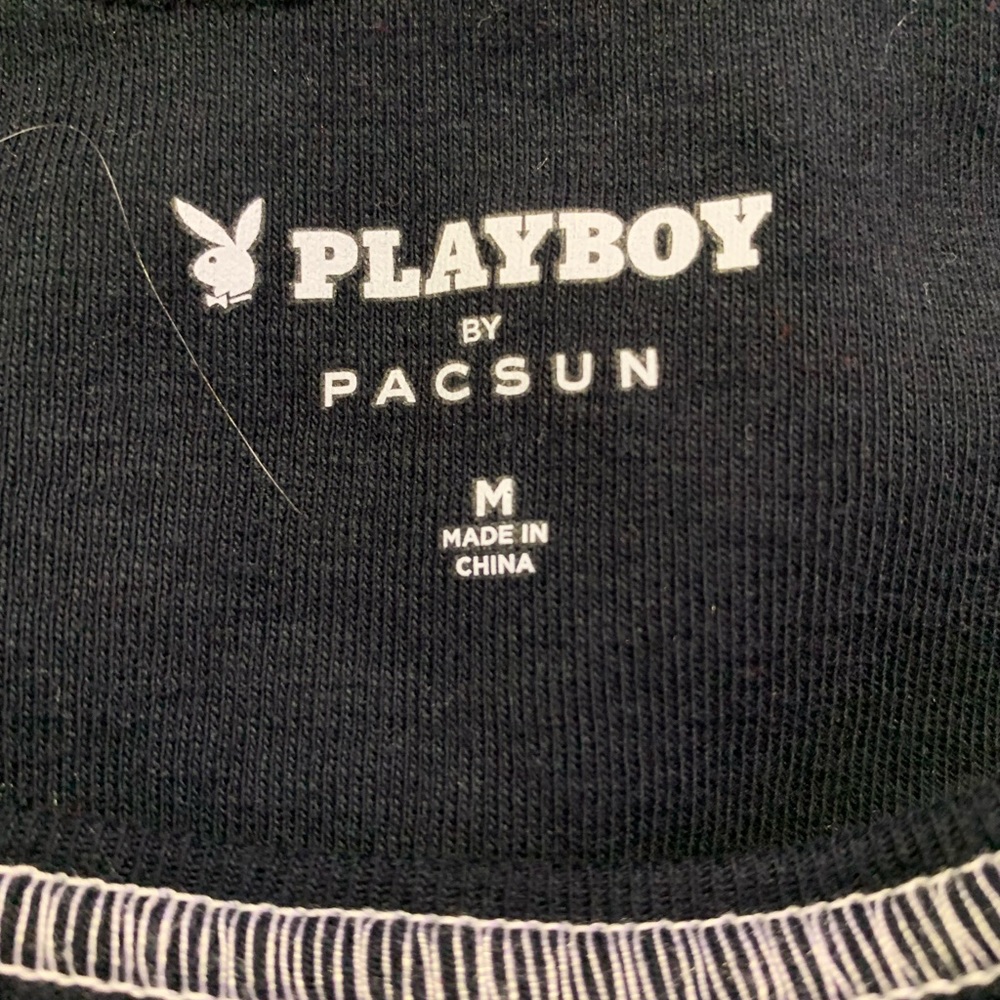 Brand new black and white play boy bunny shirt was never worm!